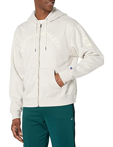 Russell Athletic Herren Graphic Logo Hooded Sweatshirt with Zipper Kapuzenpullover, Space Dust, Medium von Russell Athletic