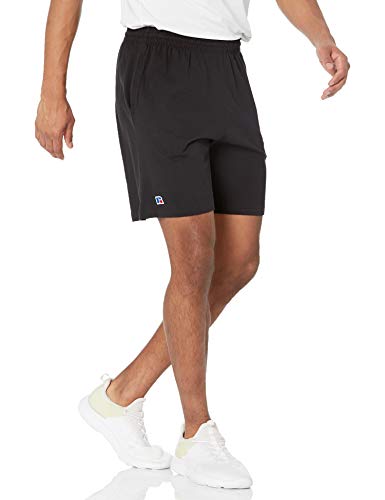 Russell Athletic Herren ringgesponnener Baumwolle mit Taschen Lässige Shorts, schwarz, Klein von Russell Athletic