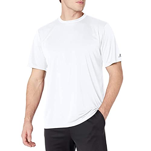 Russell Athletic Herren Kurzärmeliges Performance T-Shirt, Weiß, X-Large von Russell Athletic