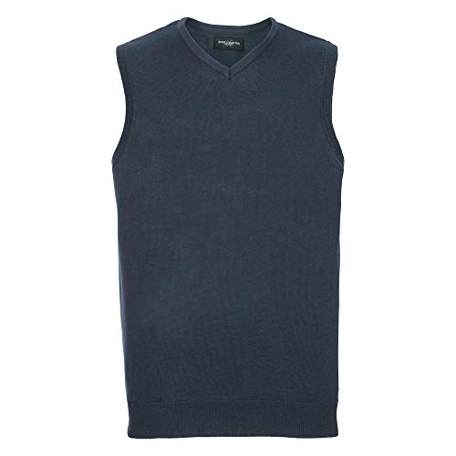 Russell Collection Herren Strick-Pullunder mit V Ausschnitt (3XL) (Marineblau) von Russell