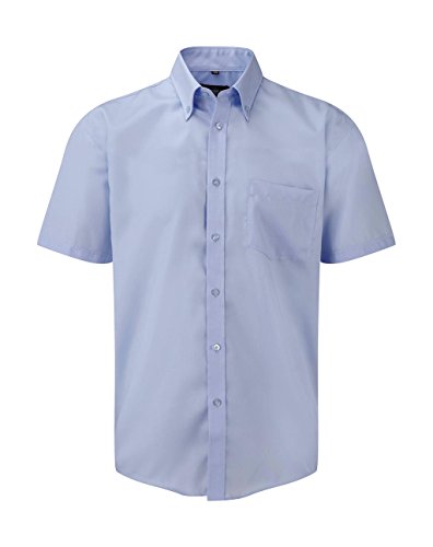 Russell Collection Absolut bügelfreies Kurzarm-Hemd R-957M-0 L,Bright Sky von Russell Athletic