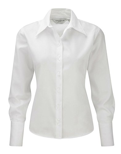 Russell Workwear Damen Bluse, lange ärmel, bügelfrei Gr. XXXL, weiß von Russell Collection