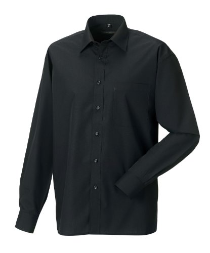 Z934 Langarm Popeline-Hemd Oberhemd Herren Hemd Russell 3XL / 47/48,Black von Russell Collection