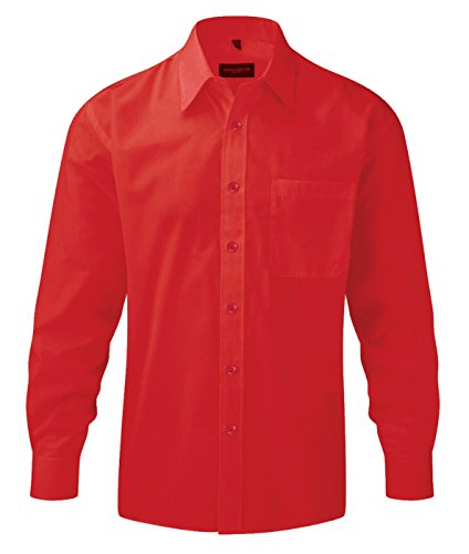 Z934 Langarm Popeline-Hemd Oberhemd Herren Hemd Russell 3XL / 47/48,Classic Red von Russell Collection