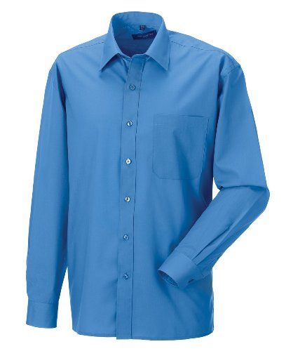 Z934 Langarm Popeline-Hemd Oberhemd Herren Hemd Russell 4XL / 49/50,Corporate Blue von Russell Collection