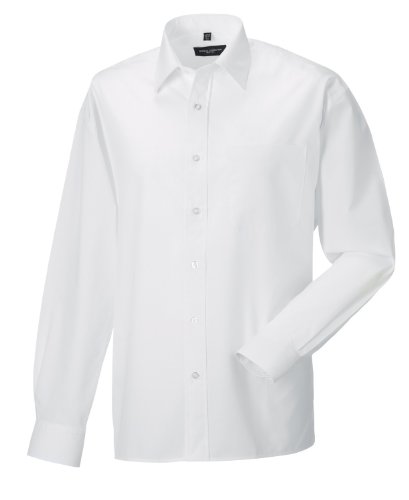 Z934 Langarm Popeline-Hemd Oberhemd Herren Hemd Russell XXL / 45/46,White von Russell Athletic