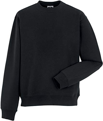 Russel Europe Herren Authentic Set-In Sweatshirt Rundhals Pullover, Größe:L, Farbe:Black von Russell Europe