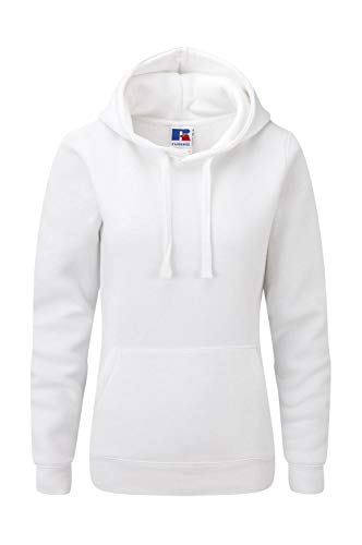 Russel Europe Authentic Damen Hooded Sweat Kapuzenpullover Hoodie, Größe:S, Farbe:White von Russell