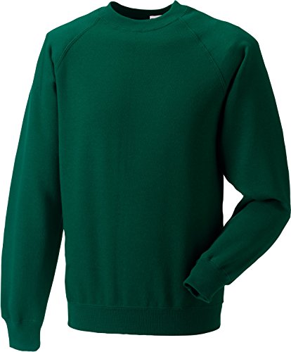 Russel Europe Herren Raglan Sweatshirt Pullover, Größe:4XL, Farbe:Bottle Green von Russell