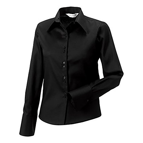 Russell Collection Bluse, Langarm, bügelfrei (XL) (Schwarz) von Russell