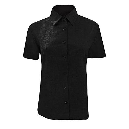 Russell Collection Easy Care Oxford Bluse, Kurzarm S,Schwarz Russell Collection Easy Care Oxford Bluse, Kurzarm S,Schwarz von Russell Athletic