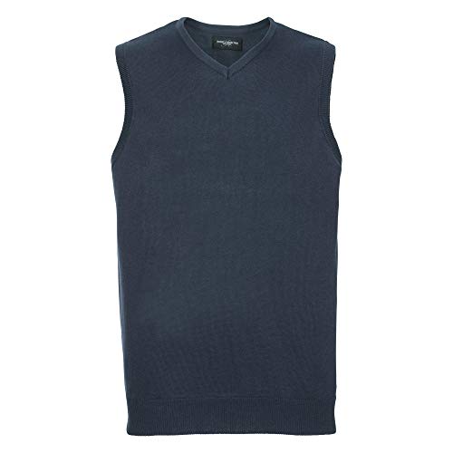 Russell Collection Herren Strick-Pullunder mit V Ausschnitt (4XL) (Marineblau) von Russell