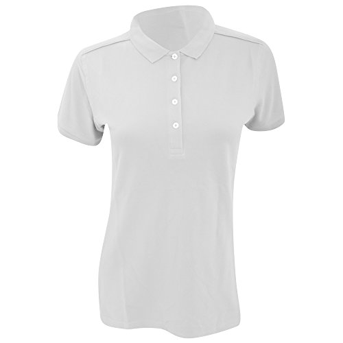 Russell Damen Stretch Polo-Shirt, Kurzarm (L) (Weiß) von Russell