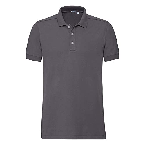 Russell Herren Stretch Polo-Shirt, Kurzarm (3XL) (Dunkelgrau) von Russell