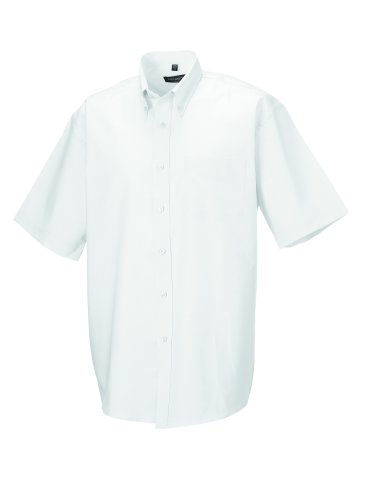 Z933 Kurzärmeliges Oxford Hemd Oberhemd Herrenhemd 4XL / 49/50,White von Russell Collection