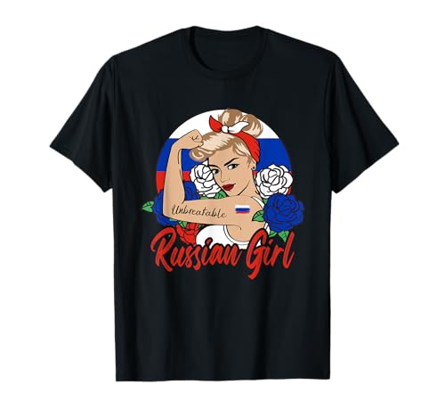 Russisches Mädchen Russland Frau Russische Flagge T-Shirt von Russia Girl Russian