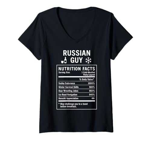 Damen Russe Guy Stolzer Russe T-Shirt mit V-Ausschnitt Damen Russe Guy Stolzer Russe T-Shirt mit V-Ausschnitt von Russian Culture Gifts for Russian Men
