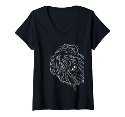 Damen Lustiger Hund Russischer Schwarzer Terrier T-Shirt mit V-Ausschnitt von Russischer Schwarzer Terrier Geschenke