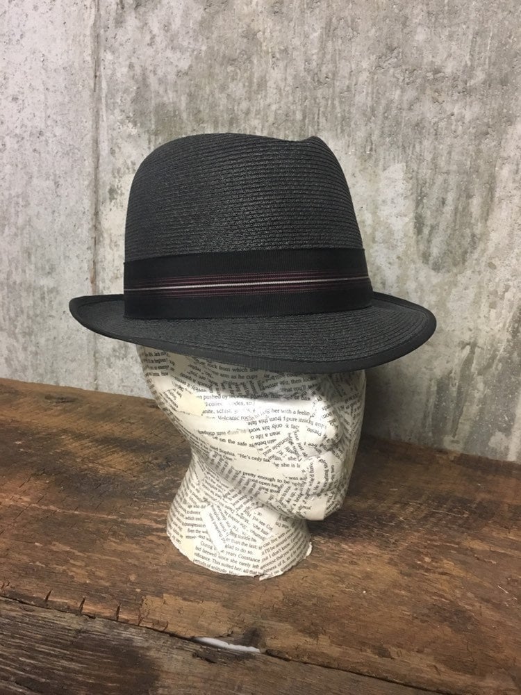 Vintage Knox New York Stroh Fedora, Holzkohle Herren Hut | Größe 6 3/4 von RusticBuckets