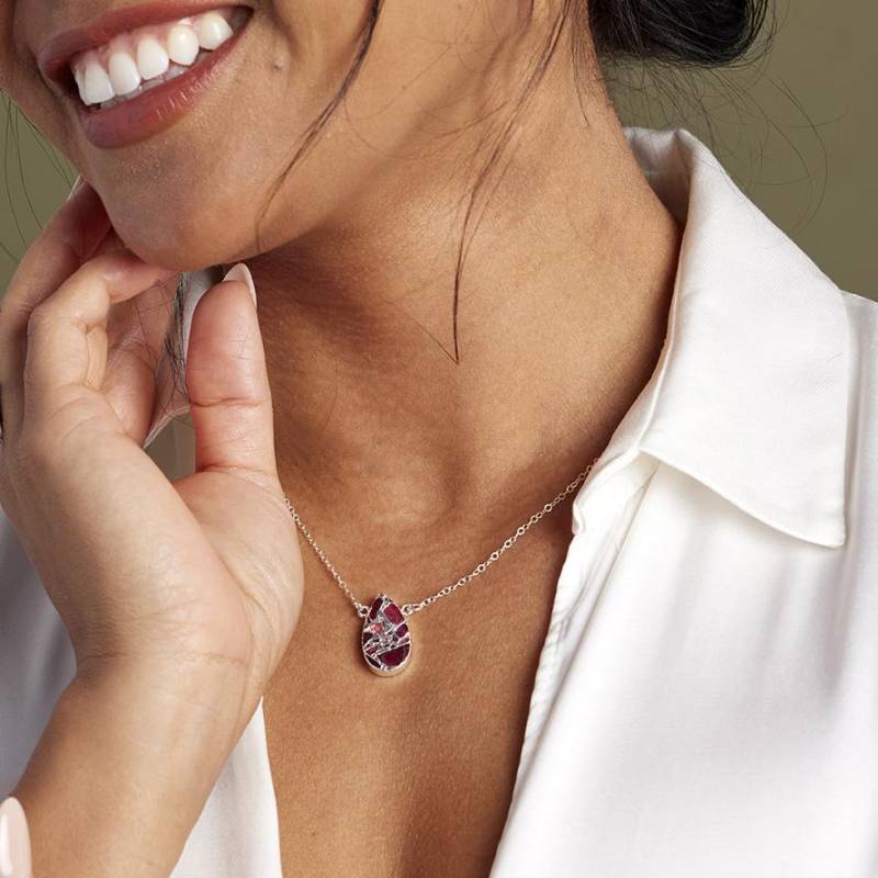 Fuchsia Mojave Tropfen Kette 14K Gold Filled Oder Sterling Silber Anhänger von RusticGem