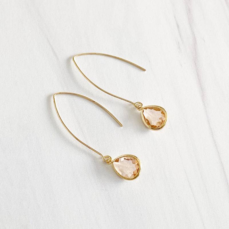 Gold Champagner Tropfen Ohrringe Hochzeitsschmuck Geschenk von RusticGem