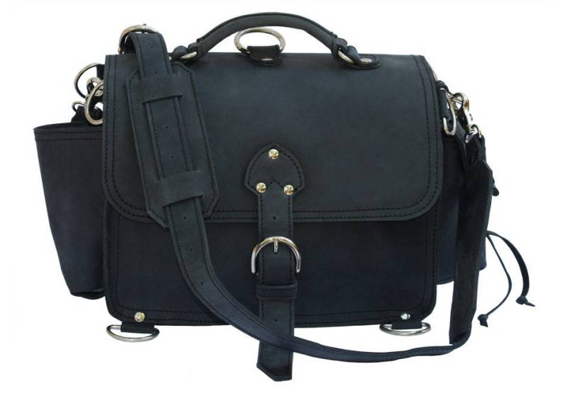 Leder Umhängetasche, Umhängetasche Medium - Charcoal Schwarz Distressed, Robust von RusticLeatherCo