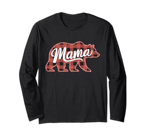 Mama Bear Buffalo Karo Rot Kariert Familie Weihnachten Langarmshirt Mama Bear Buffalo Karo Rot Kariert Familie Weihnachten Langarmshirt von Rustikales Buffalo Karo Mama Bear Family Liebe