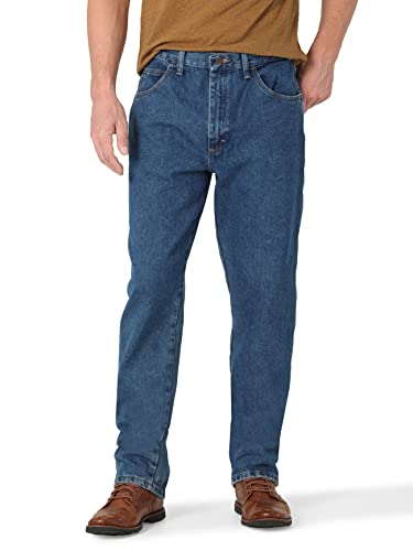 Rustler Classic Herren Big & Tall Classic Relaxed Fit Jeans, Dunkles Steinwasser, 46W / 32L von Rustler