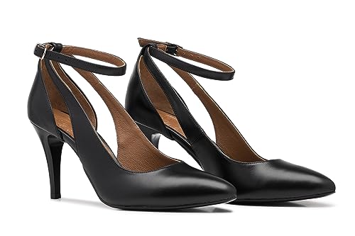 Butdam Damenpumps High Heel Vollnarbenleder Weiches Innenfutter Tanzschuhe Schnalle Hohe Absätze Livina Schwarz (Schwarz, EU Schuhgrößensystem, Erwachsene, Damen, Numerisch, M, 35) von Rusttler