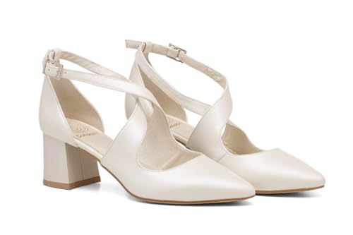 Rusttler Butdam Damenpumps Blockabsatz Vollnarbenleder Knöchelverschluss Schnalle ALBA 010 Ivory Rusttler Butdam Damenpumps Blockabsatz Vollnarbenleder Knöchelverschluss Schnalle ALBA 010 Ivory von Rusttler