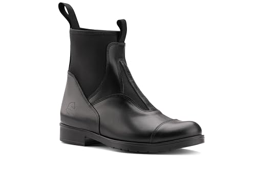 Rusttler Jodhpur Reitstiefelette Kamira elastischem Gummi Leder Schwarz Damen 35-43 von Rusttler