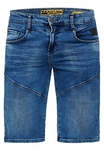 Herren Jeansshorts Kurze Herren Jeans Hose Shorts in Blau 'Tuscor' von 'RUSTYNEAL' Stretch 612, Farbe:Blau, Größe S-3XL:XL von Rusty Neal