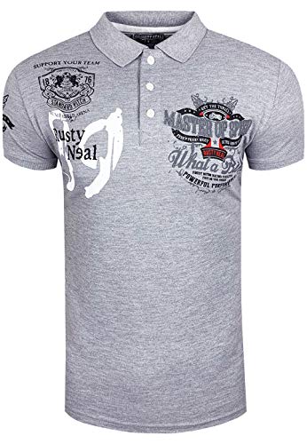 Herren P-Shirt Polo Polo-Shirt Kurzarm Kentkragen Freizeit 'Master of Speed' T-Shirt 221, Farbe:Grau, Größe S-3XL:S von Rusty Neal