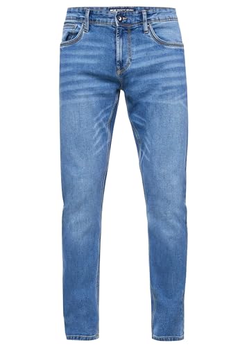 Rusty Neal Blue Used Jeanshose Klassisch Amerikanische Slim Fit Herren Jeans Hose Cotton Stretch L30 L32 L34, Farbe:Blue Used, Größe:36W / 32L von Rusty Neal