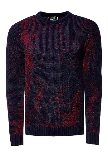Rusty Neal Designer Strick Pullover mit Rundhalsausschnitt in S M L XL XXL 3XL Casual Fit Streetwear Strickpullover 433, Farbe:Marine, Größe S-3XL:XXL von Rusty Neal