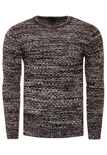 Rusty Neal FR13331 Herren Strickpullover Kapuzenpullover Hoodie Pullover, Größe S-6XL:2XL, Farbe:Braun von Rusty Neal