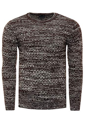 Rusty Neal FR13331 Herren Strickpullover Kapuzenpullover Hoodie Pullover, Größe S-6XL:2XL, Farbe:Braun von Rusty Neal