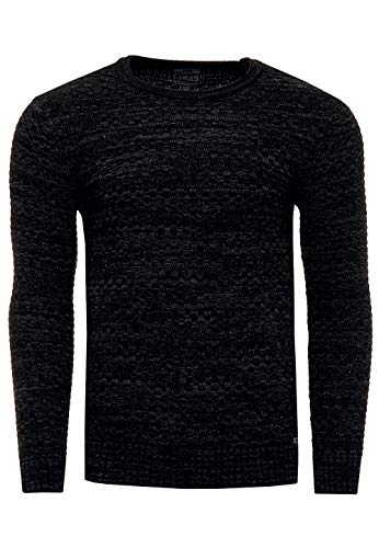 Rusty Neal FR13331 Herren Strickpullover Kapuzenpullover Hoodie Pullover, Größe S-6XL:3XL, Farbe:Schwarz von Rusty Neal