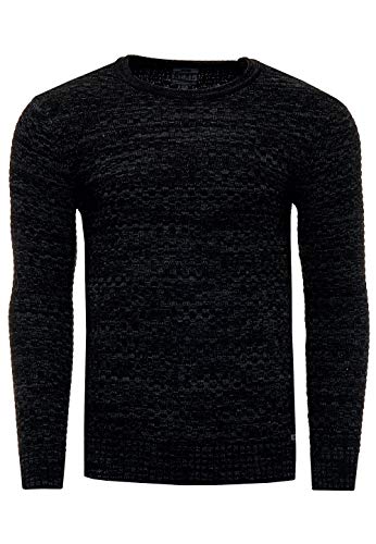 Rusty Neal FR13331 Herren Strickpullover Kapuzenpullover Hoodie Pullover, Größe S-6XL:L, Farbe:Schwarz von Rusty Neal