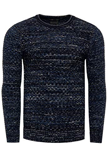 Rusty Neal FR13331 Herren Strickpullover Kapuzenpullover Hoodie Pullover, Größe S-6XL:M, Farbe:Marine von Rusty Neal