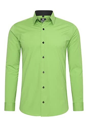 Rusty Neal Herren-Hemd Premium Slim Fit Langarm Stretch Kontrast Hemd Business-Hemden Freizeithemd, Größe S-6XL:4XL, Farbe:Grün Rusty Neal Herren-Hemd Premium Slim Fit Langarm Stretch Kontrast Hemd Business-Hemden Freizeithemd, Größe S-6XL:4XL, Farbe:Grün von Rusty Neal