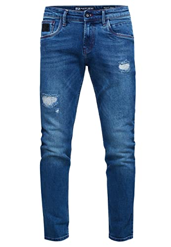 Rusty Neal Herren Jeans-Hose 'Tori Slim Fit Streetwear Jeans Destroyed Denim Blue Black Grey Stretch-Jeans 235, Farbe:Royal Blue, Größe Jeans L32:32W / 32L von Rusty Neal