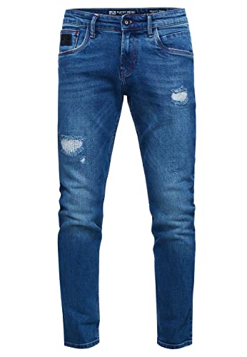 Rusty Neal Herren Jeans-Hose 'Tori Slim Fit Streetwear Jeans Destroyed Denim Blue Black Grey Stretch-Jeans 235, Farbe:Royal Blue, Größe Jeans L32:34W / 32L von Rusty Neal