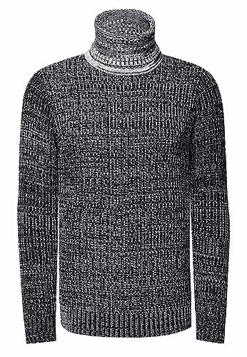 Rusty Neal Herren Pullover Rollkragen Grob-Strick Pulli Regular Fit Knitwear' Langarmpullover 435, Farbe:Schwarz, Größe S-3XL:L von Rusty Neal