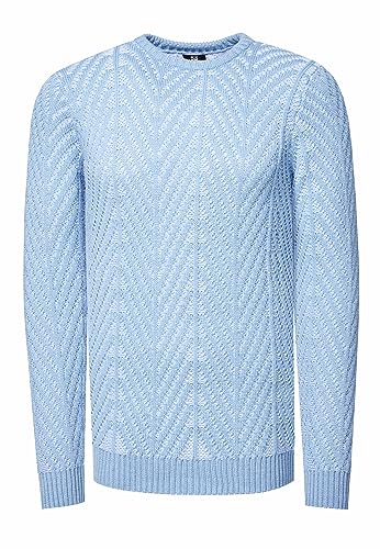 Rusty Neal Herren Pullover Rundhalspullover S M L XL XXL 3XL Babyblau SCHWARZ WEIß Strickpullover 440, Farbe:Hell Blau, Größe S-3XL:L von Rusty Neal