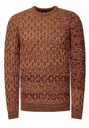 Rusty Neal Herren Pullover S M L XL XXL 3XL Strickpullover Rundhals Grob-Strick-Pullover Langarm 429, Farbe:Camel, Größe S-3XL:L von Rusty Neal