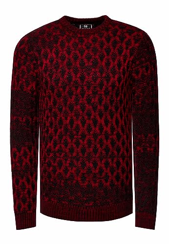 Rusty Neal Herren Pullover S M L XL XXL 3XL Strickpullover Rundhals Grob-Strick-Pullover Langarm 429, Farbe:Rot, Größe S-3XL:3XL von Rusty Neal