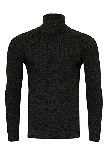 Rusty Neal Herren Stehkragenpullover Stilvoller Hochkragen Pullover Feinstrick Strickpullover S M L XL XXL 3XL 351, Farbe:Anthrazit, Größe S-3XL:M von Rusty Neal