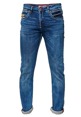 Rusty Neal Jeans Hose Denim Royal Blue Used Regular Fit Stretch Jeanshose Sax Blau Freizeit Business Büro 196, Farbe:Blau, Größe Jeans L32 + L34:36/32 von Rusty Neal