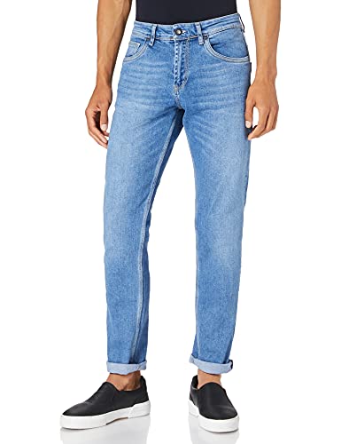 Rusty Neal Jeanshose Herren Jeans Slim Fit Stretch Streetwear Basics Jeans-Hose Stone-Washed Business-Freizeit 224, Farbe:Blue Used - 5, Größe Jeans L32 + L34:32/32 von Rusty Neal
